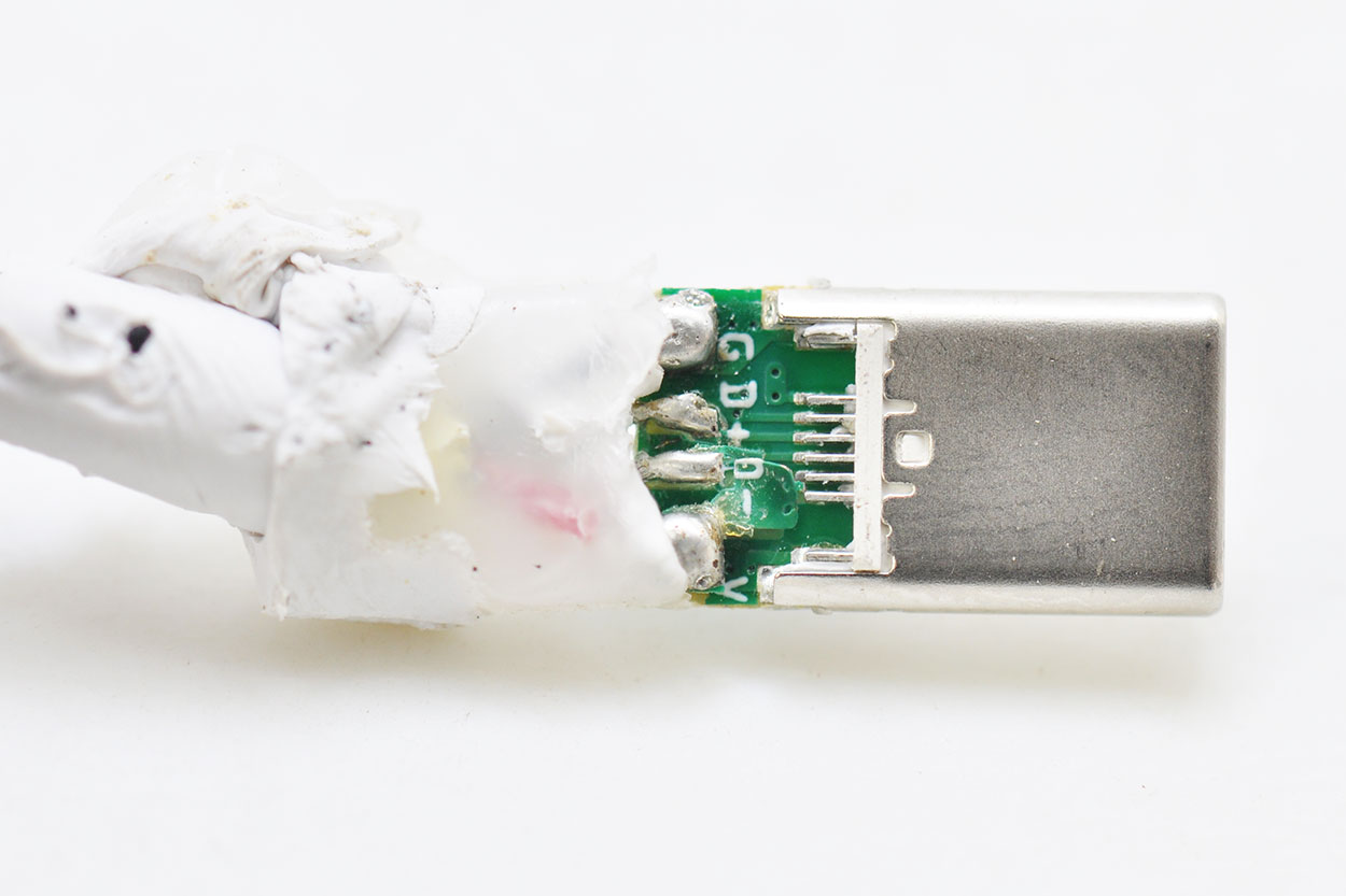 白色24厘米TYPE-C充电宝短线USB-C线 Type-C接口USB-A TO USB-C安卓手机通用快充数据线充电线A914-青州小熊