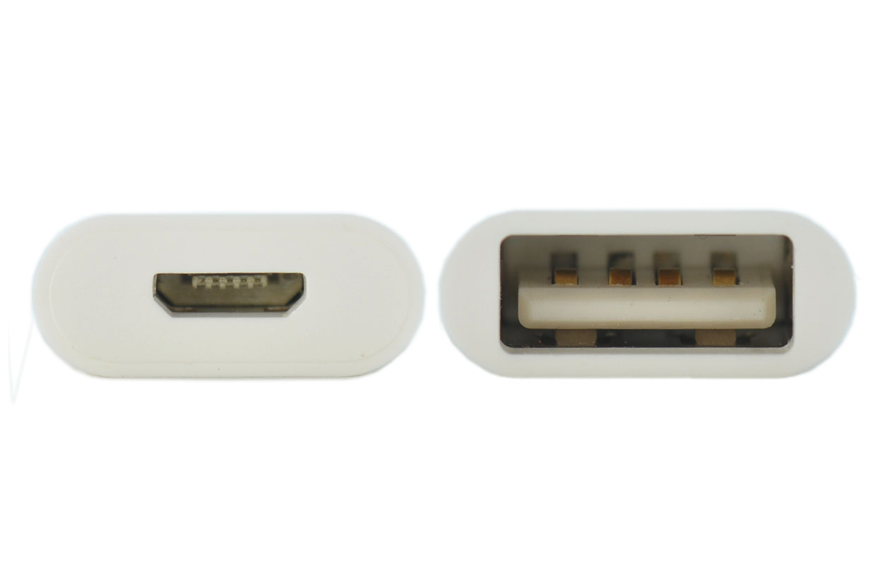 白色大厂原装USB母转micro-USB母转接头Micro母安卓接口转USB母口数据充电转换头 延长头-青州小熊