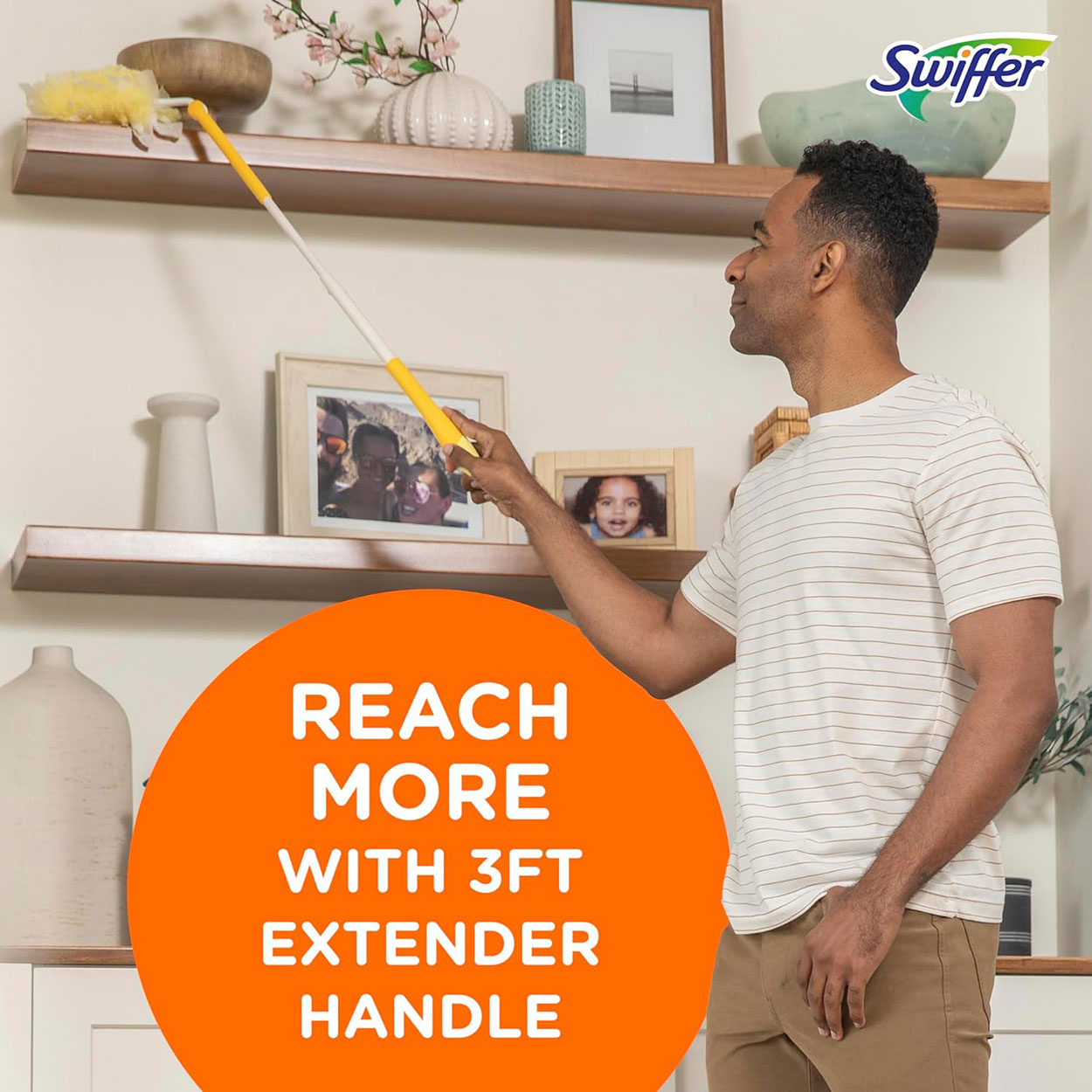 新到货正品Swiffer Dusters 360 FLASH DUST MAGNET XL 90厘米长入门套件含 6个魔法除尘器替换装 ...