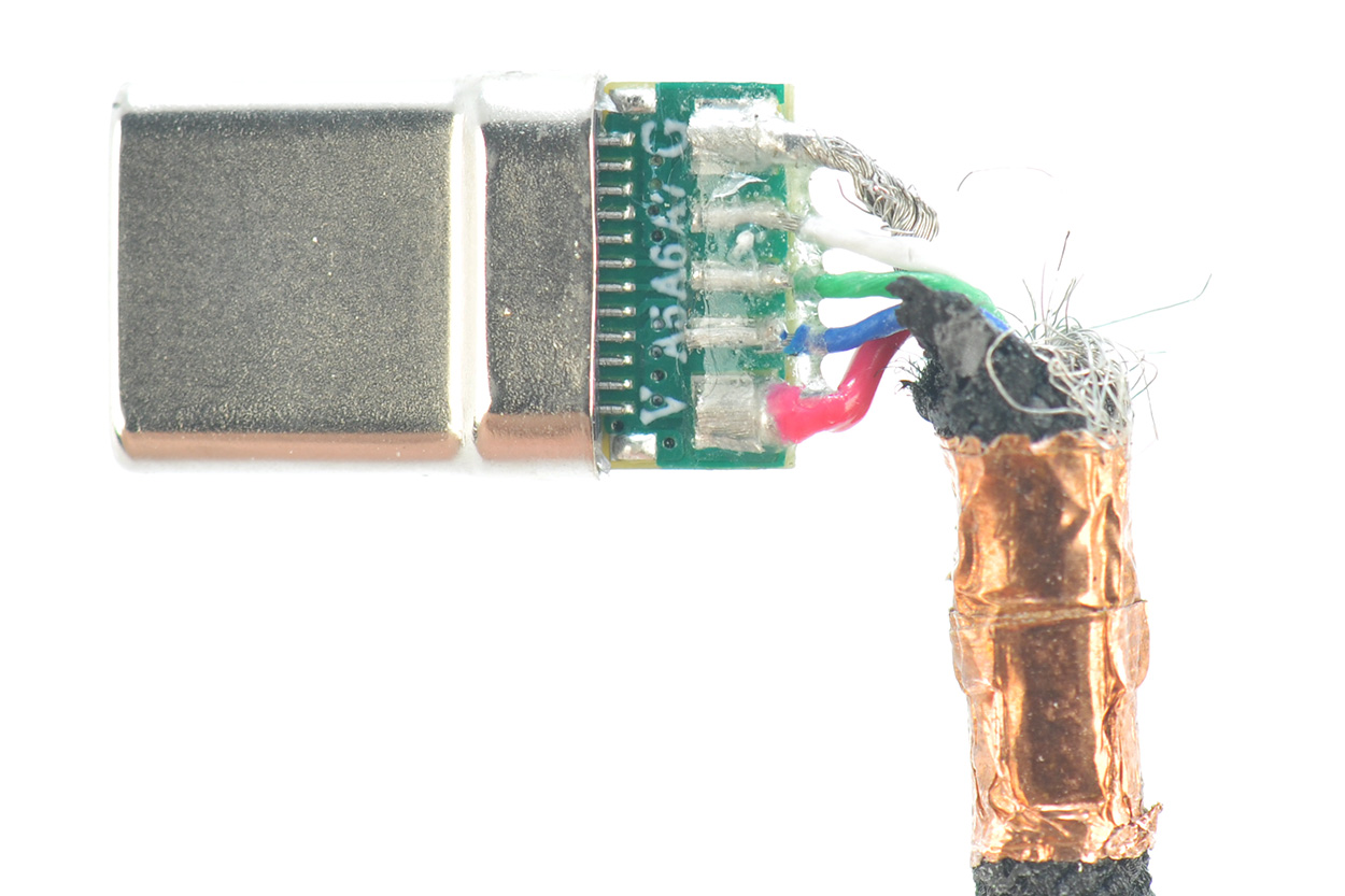 售完存档：25厘米长 双头USB-C编织网短线 90度弯头USB-C接口 可过USB2.0数据 可以PD协议快充-青州小熊